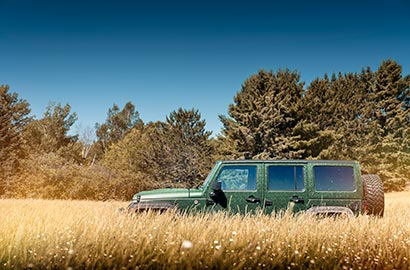 Car Wrapped with Military Green Wrap