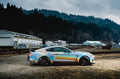Car Wrapped with Gloss Flip Psychedelic Wrap