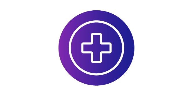 圓圈中有醫療十字符號的3M修補遮蔽用圖示
