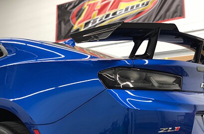 blue car tailight view with 3M paint protection film