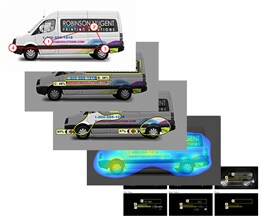 3M visual attention software images showing where a consumer's eyesight will be directed to on a graphic