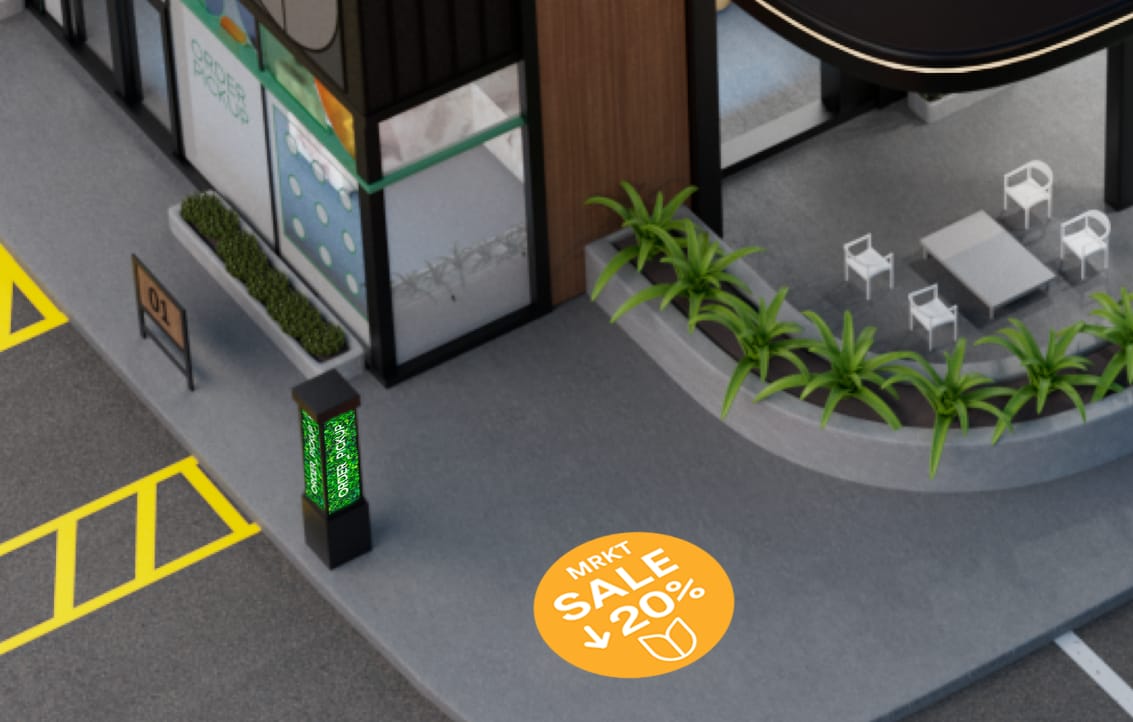 設有燈箱招牌與戶外標示的店面
