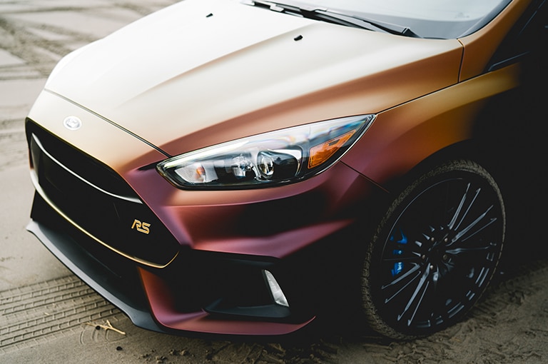 Car Wrapped with Satin Flip Volcanic Flare Wrap
