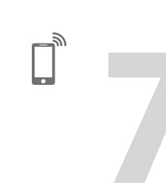 白底手機訊號圖示與白字資訊及淡粉七號呈現