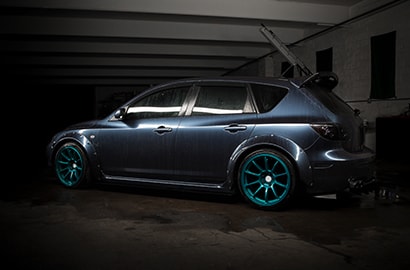 Car Wrapped with Gloss Glacier Gray Wrap