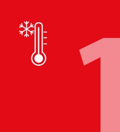 紅底溫度計雪花圖示強調95%紅外線阻隔保溫效果突出設計醒目呈現隔熱性能清晰代表意象增加說明功能展示圖