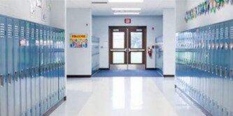 school hallway with lockers
