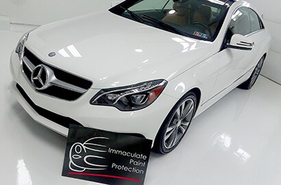 white car covered with 3M paint protection film