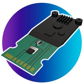 ﻿添加了3M 氮化硼冷卻填料（六方氮化硼）的部分封裝的電路板