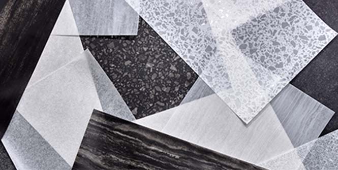 The series of new FASARA Natural patterns laid out for display
