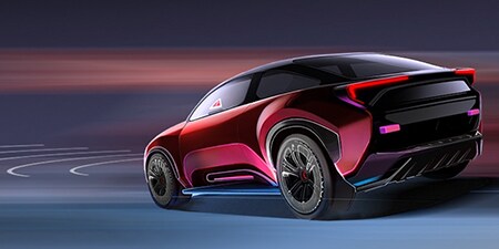 前部裝有感測器的轎車。
