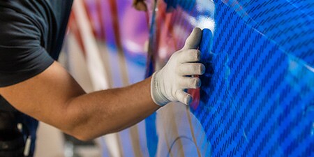 Close up of squeegee air release IJ280 film
