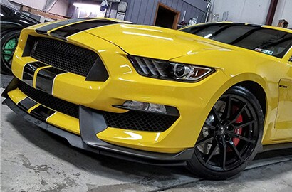 yellow car covered with 3M paint protection film