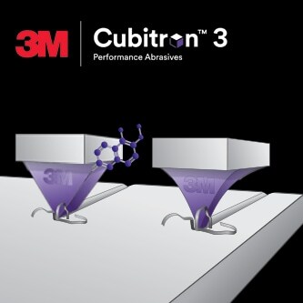 3M Cubitron 3 精密成形礦砂特寫影像

