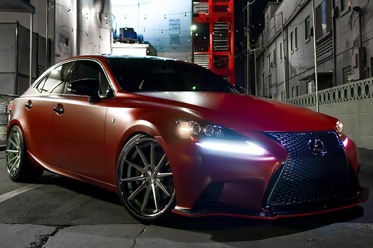 Car Wrapped with Satin Vampire Red Wrap
