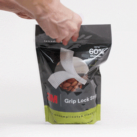 GIF showing a person opening and closing reclosable package