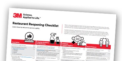 餐廳重新開放指南文件的封面
