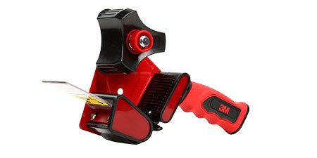 Image of a red pistol-grip manual tape dispenser

