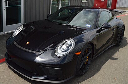 black car covered with 3M paint protection film