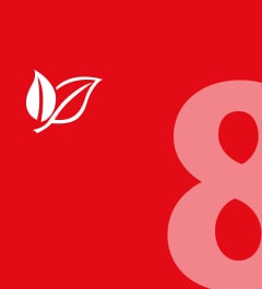 白色葉片圖示搭配中文標示呈現安心健康意象