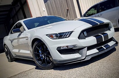 white car covered with 3M paint protection film