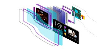 ﻿使用了3M 氮化硼冷卻填料（六方氮化硼）的人機界面（HMI）分解圖
