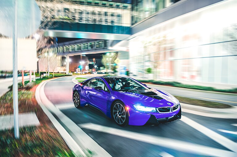 Car Wrapped with Gloss Plum Explosion Wrap
