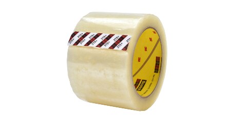 Image of a roll of Scotch® High Tack Box Sealing Tape 375+, designed for heavy-weight materials
