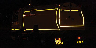 Reflective tape at night
