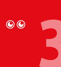 紅底大數字3與白色眼睛圖示強調清晰視覺效果