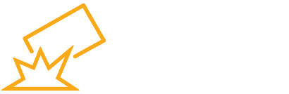 an orange icon of a smart phone's impact as it hits the ground to convey impact resistance.
