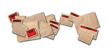Image of assorted sizes of peel-and-stick packing list envelopes
