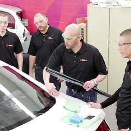 Installers being trained with 3M vehicle wrap