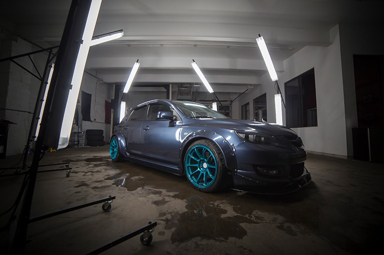 Car Wrapped with Gloss Glacier Gray Wrap
