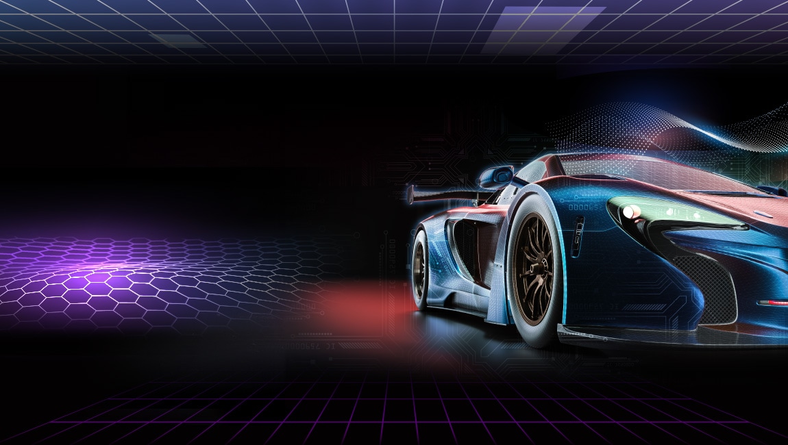 3M極奈米汽車隔熱紙形象圖，跑車與產品亮點展示效果視覺設計強調品質與防護特性提升駕乘體驗之專業呈