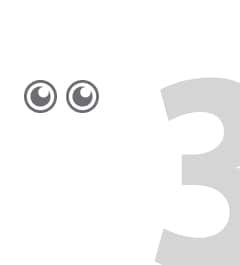 白底大數字3與白色眼睛圖示強調清晰視覺效果